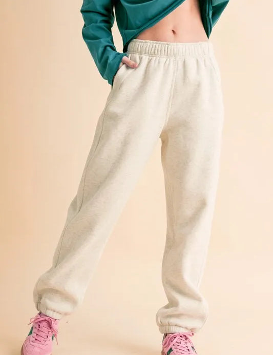 HEATHER BONE S Aemi+Co Drawstring Elastic Waist Joggers | Joggers Daverri Fashions