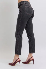 Judy Blue Full Size Mid Rise Tummy Control Slim Jeans Plus Size | Daverri Fashions