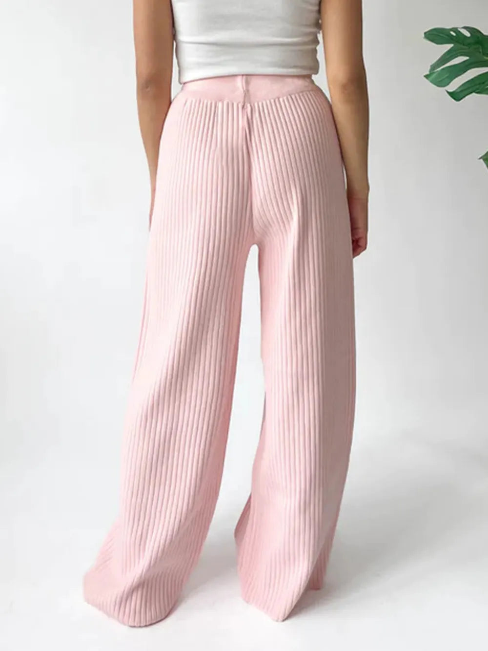 Ribbed Wide Leg Sweater Pants | Bottoms Daverri Fashions
