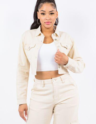 Ivory S American Bazi Laced Back Cropped Jacket | Daverri Fashions