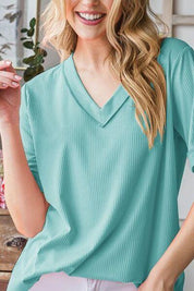 Heimish Plus Size V-Neck Half Sleeve T-Shirt | T-Shirts Daverri Fashions