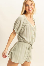 HYFVE Drawstring Hem Short Sleeve Top and Skort Set | Outfit Sets Daverri Fashions