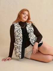 Plus Size Tied Sherpa Vest Coat with Pockets | Daverri Fashions