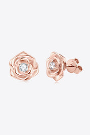 Adored Moissanite Flower 925 Sterling Silver Earrings | Silver Earrings Daverri Fashions