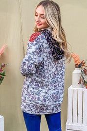 And The Why Printed Half Zip Up Long Sleeve Hoodie | Daverri Fashions