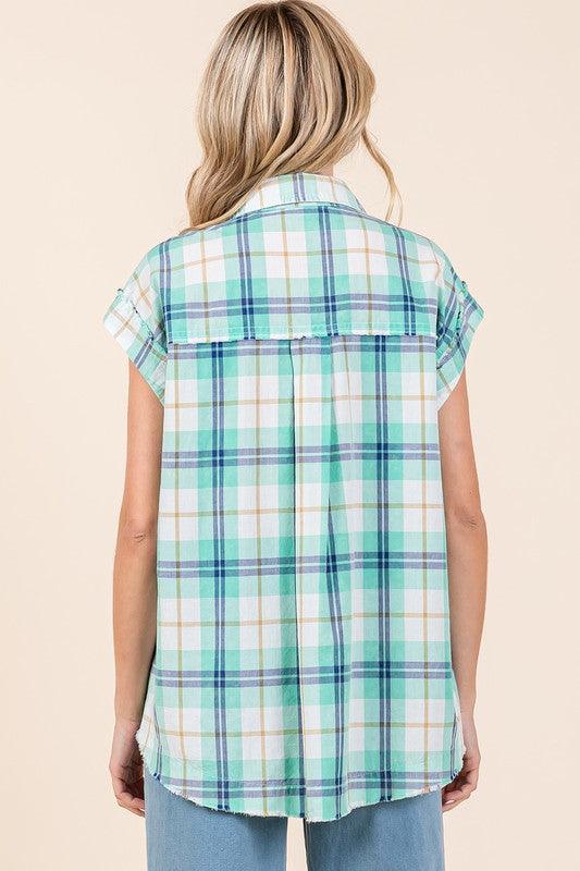 Mittoshop Mineral Wash Plaid Button Down Shirt | Shirts Daverri Fashions