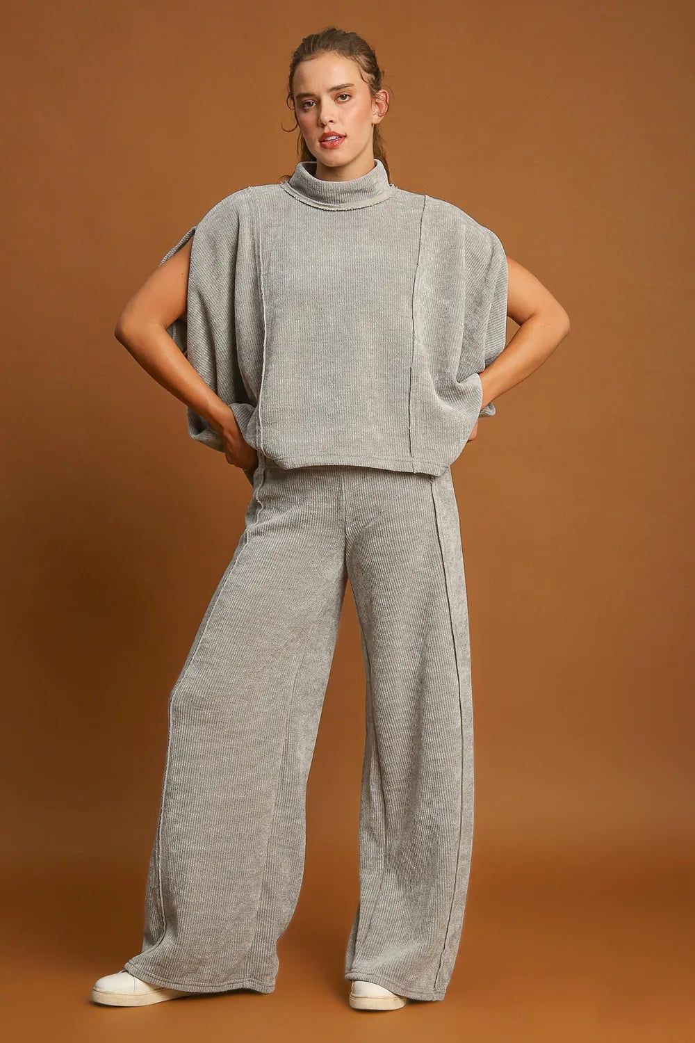Umgee Elastic Waist Wide Leg Pants | Lounge Pants Daverri Fashions