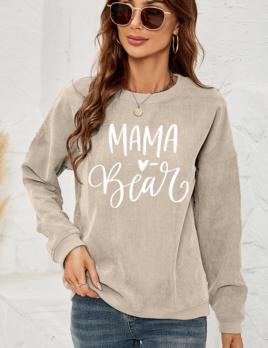 Sand MAMA Graphic Round Neck Sweatshirt | Sweatshirts Daverri Fashions