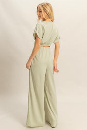 HYFVE Twisted Front Short Sleeve Top and Wide Leg Pants Set | Outfit Sets Daverri Fashions