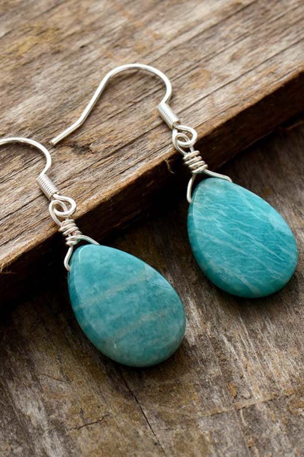 Handmade Natural Stone Teardrop Earrings | Earrings Daverri Fashions