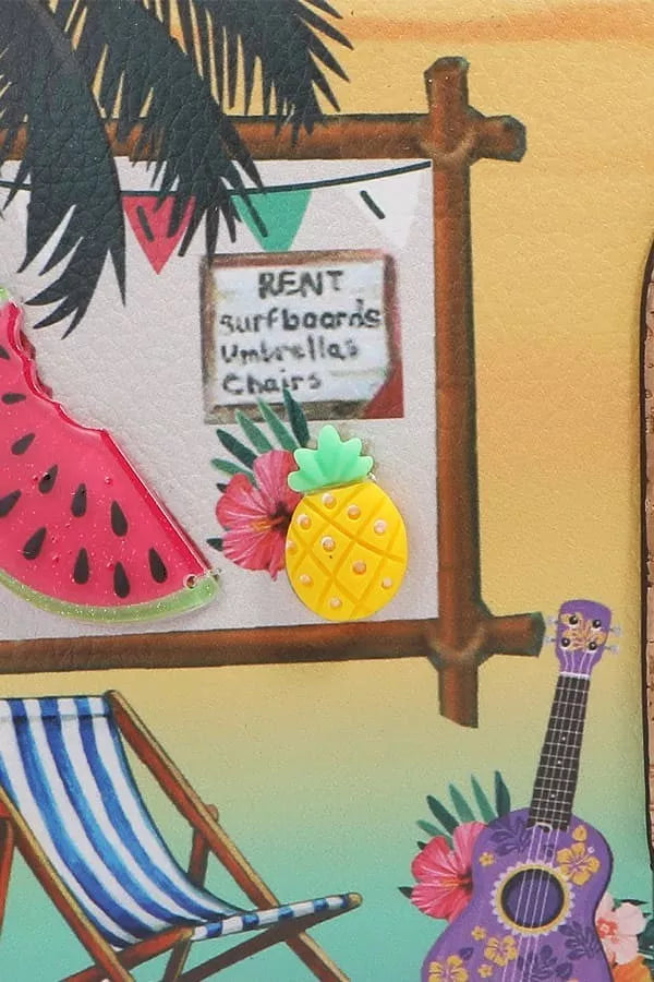 Tropical Beach House Print Shopper Bag | Totes Daverri Fashions