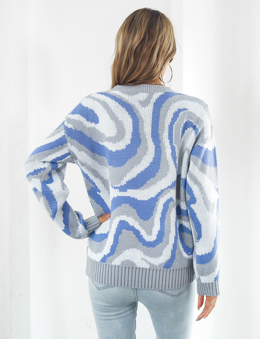 Round Neck Dropped Shoulder Sweater | Sweaters Daverri Fashions