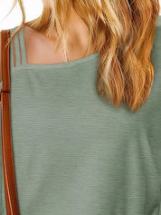 Asymmetrical Neck Half Sleeve T-Shirt | T-Shirts Daverri Fashions