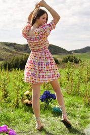 Davi & Dani Fruits Printed Smocking Mini Dress | Daverri Fashions