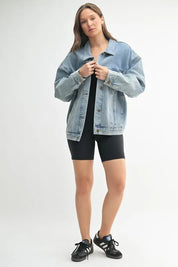 MD.DENIM S MONO B Boxy-Cut Denim Jacket | Daverri Fashions