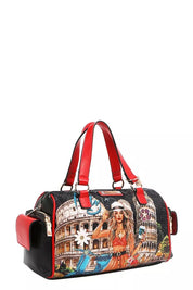 Martha Travels Italy Wide Handbag with Rhinestones | Handbags Daverri Fashions