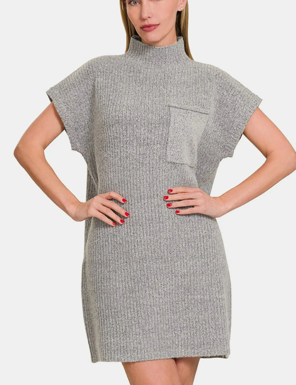 Zenana Short Sleeve Sweater Mini Dress | Daverri Fashions