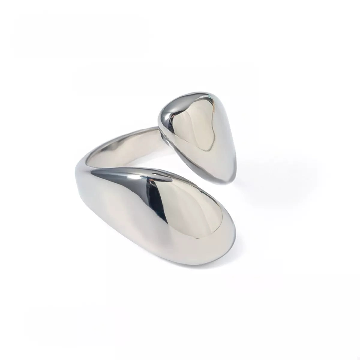 Silver onesize Stainless Steel Bypass Ring | Rings Daverri Fashions