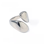 Silver onesize Stainless Steel Bypass Ring | Rings Daverri Fashions