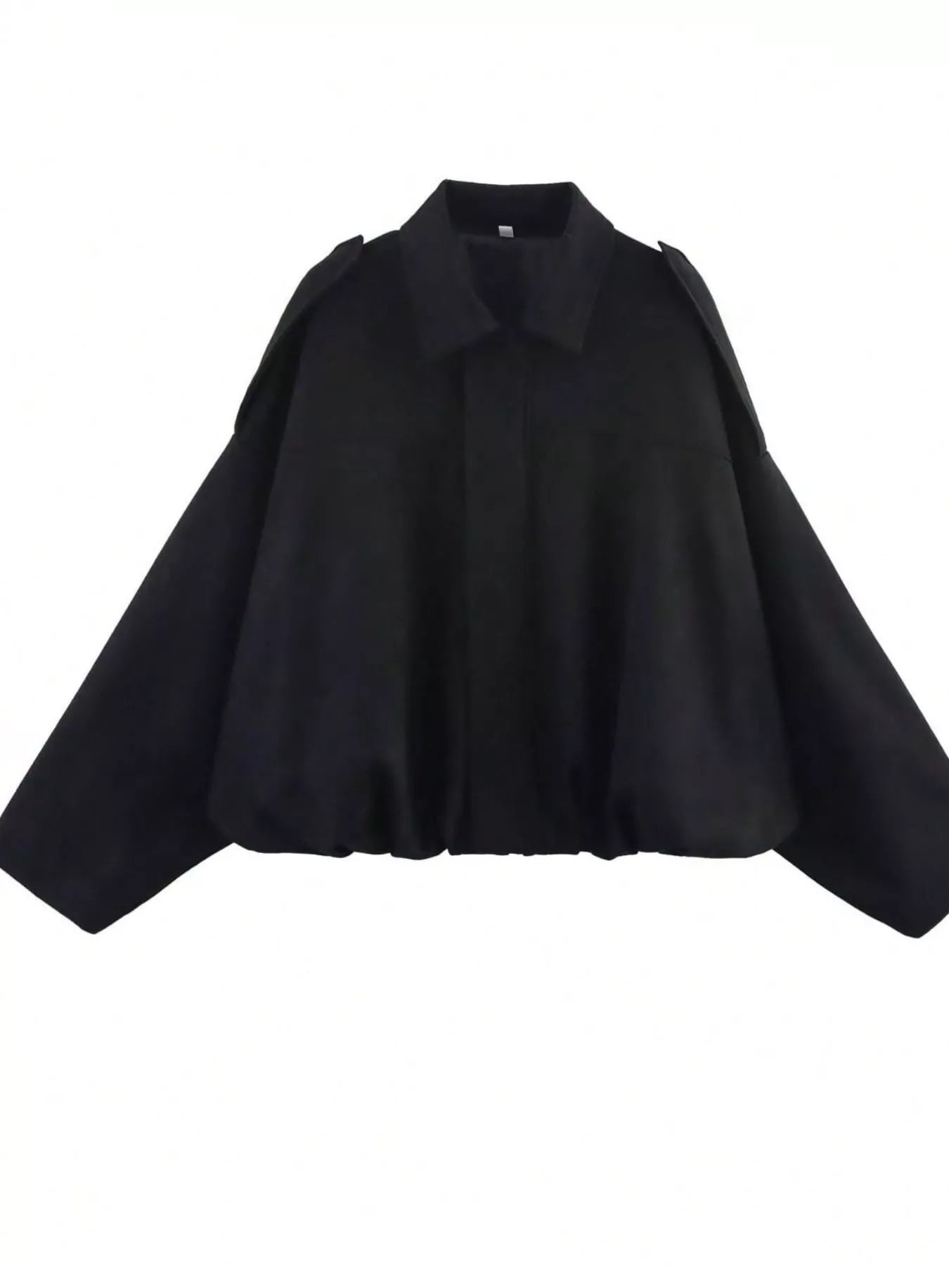 Black Zip Up Oversized Jacket | Jackets Daverri Fashions