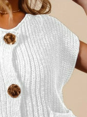SO ME Big Metal Button Front Sweater Vest | Sweaters Daverri Fashions
