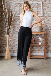 Heimish Full Size Solid Damask Casual Pants Plus Size | Pants Daverri Fashions