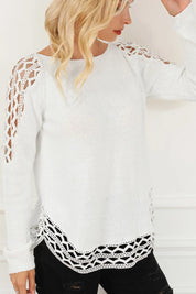 Scoop Neck Hollow Out Sweater | Daverri Fashions