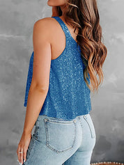 Sequin Scoop Neck Tank | Tank Tops Daverri Fashions