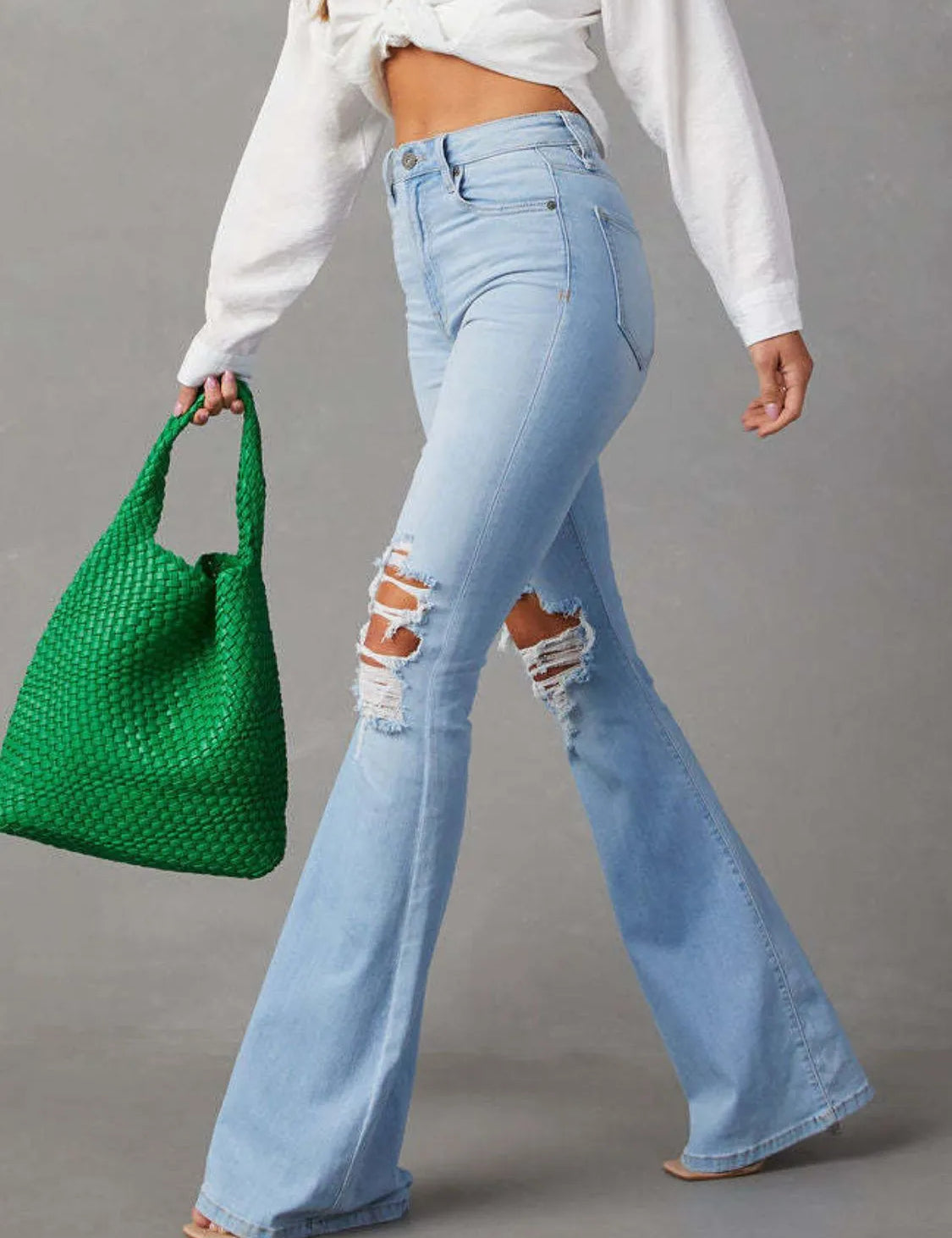 Distressed Jeans with Pockets | Jeans Daverri Fashions