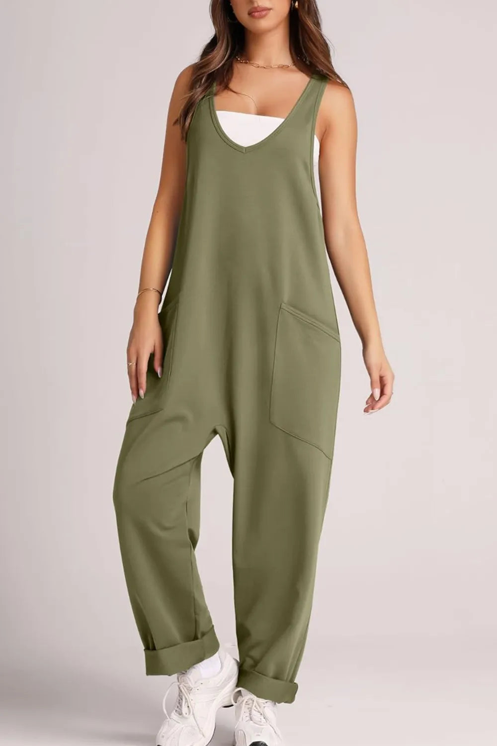 Lovelet Wide Strap Jumpsuit with Pockets | Overalls Daverri Fashions