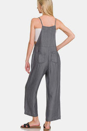 Zenana Washed Adjustable Strap Wide Leg Denim Overalls | Overalls Daverri Fashions