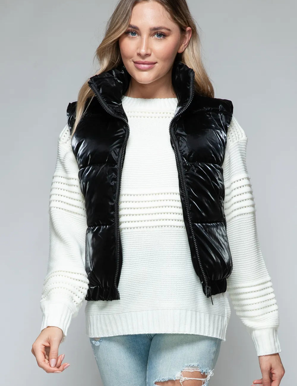 Black Snobbish Fine Fur Lining Quilted Vest | Vest Jackets Daverri Fashions