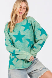 SAGE + FIG Mineral Wash Star Pattern T-Shirt | T-Shirts Daverri Fashions