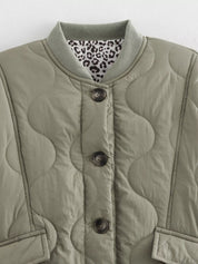 Quilted Button-Down Lightweight Jacket | Jackets Daverri Fashions