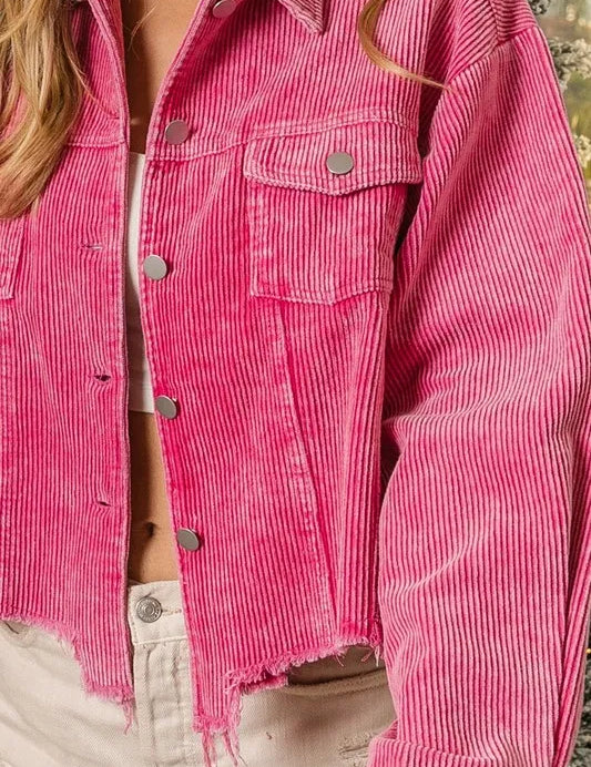 BiBi Vintage Washed Corduroy Jacket | Jackets Daverri Fashions