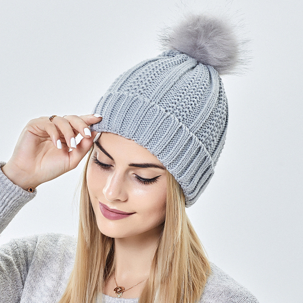Stretchy Satin-Lined Skull Knit Pom Pom Hat | Hats Daverri Fashions