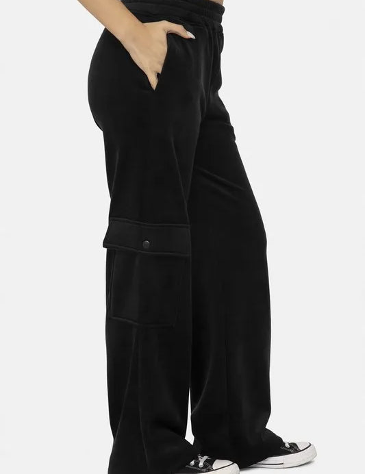 Mono B Elastic Waist Corduroy Cargo Pants | Daverri Fashions