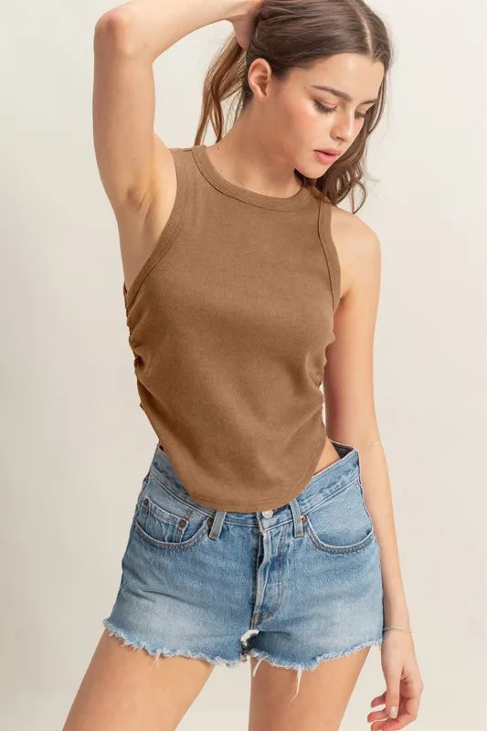 MOCHA HYFVE Mineral Wash Rib Knit Tank | Tank Tops Daverri Fashions