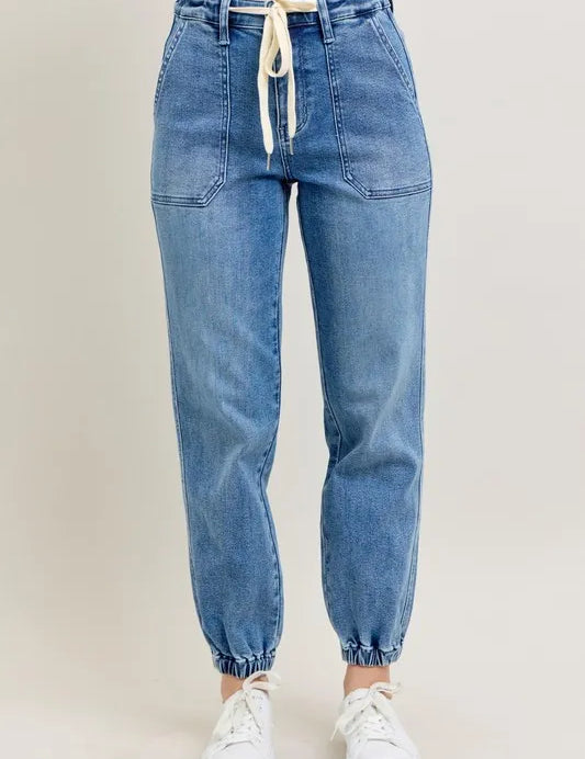 MD Judy Blue Full Size High Waist Denim Jogger | Jeans Daverri Fashions