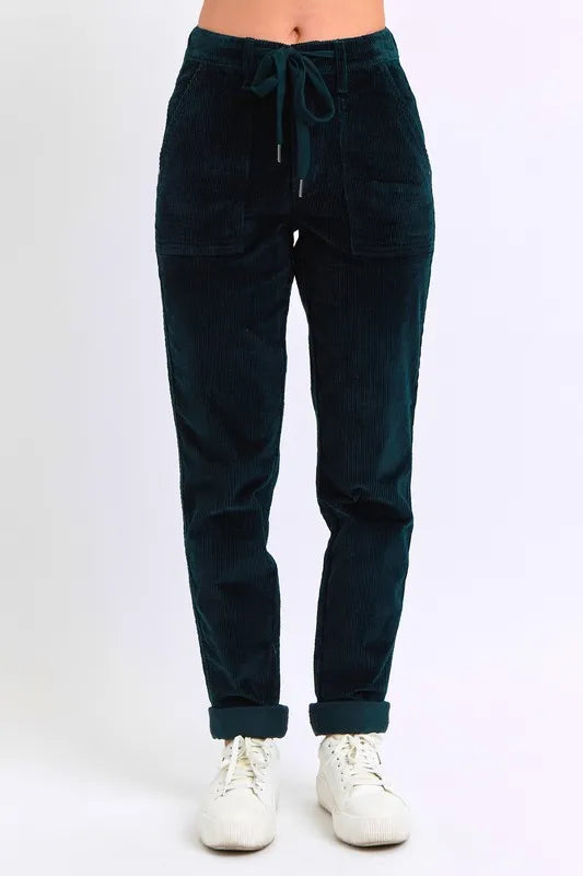 Judy Blue Full Size High Waist Corduroy Cuffed Jogger Plus Size | Daverri Fashions