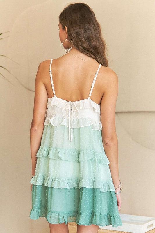 ADORA Swiss Dot Ruffled Tiered Mini Dress | Mini Dresses Daverri Fashions