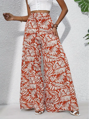High Waisted Abstract Print Boho Palazzo Pants | Pants Daverri Fashions