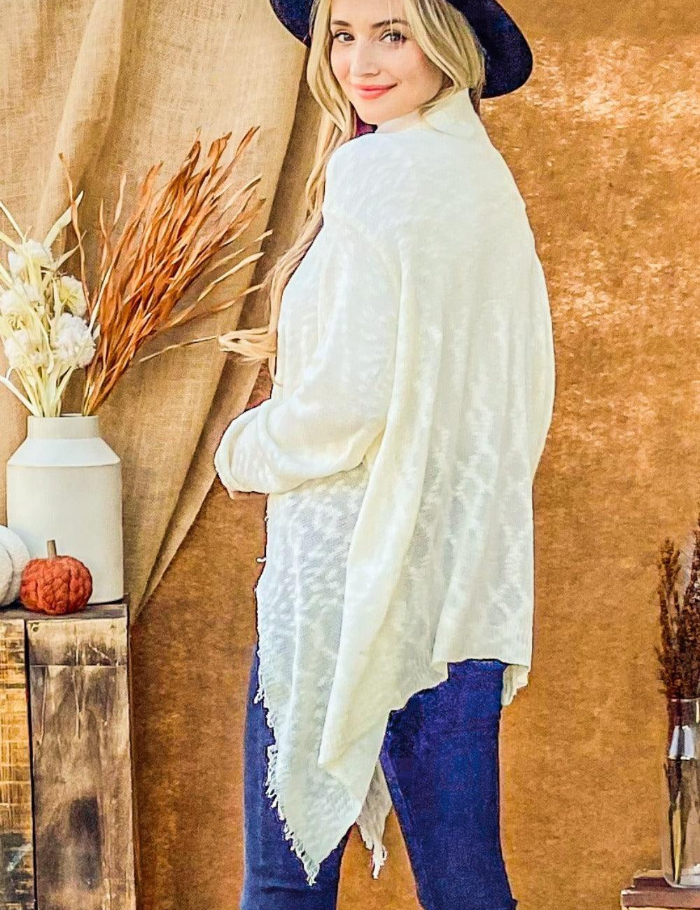 And The Why Textured Knit Fringe Hem Cardigan | Cardigans Daverri Fashions