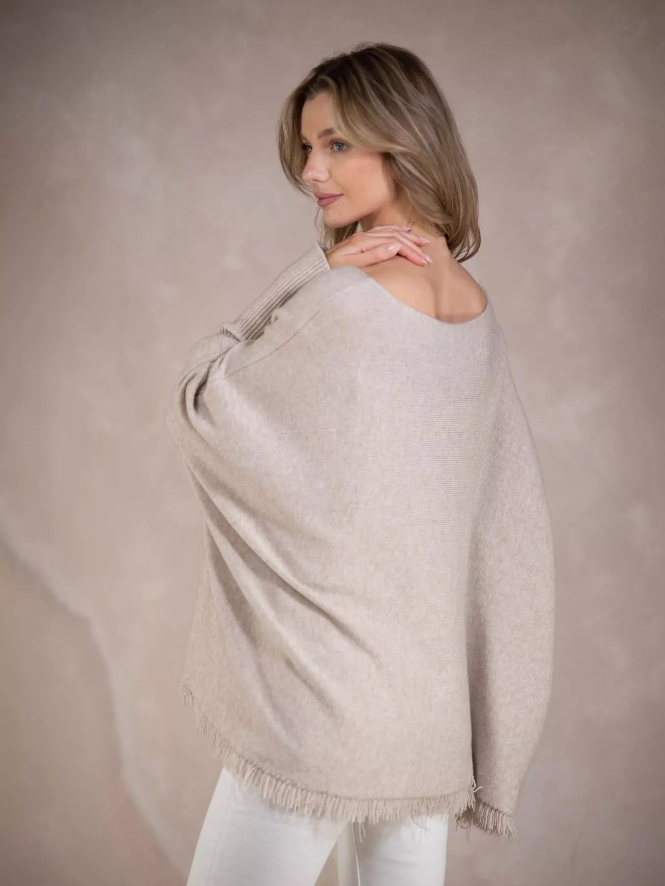 Raw Hem V-Neck Sweater | Sweaters Daverri Fashions