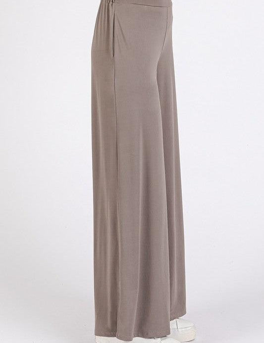 Mittoshop Yoga Air Stretch Elastic Waist Wide Leg Pants | Pants Daverri Fashions