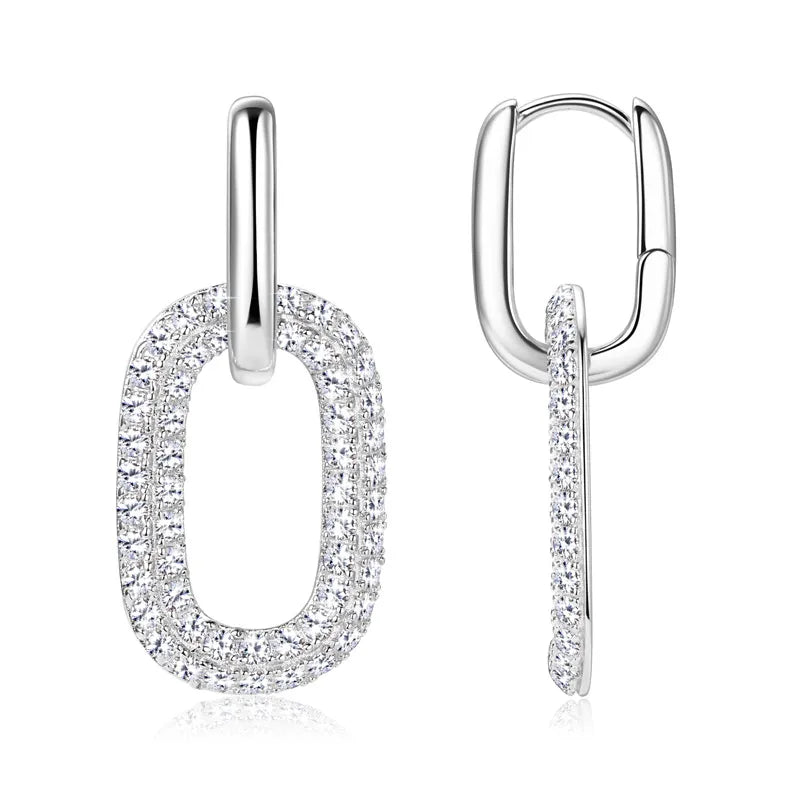 2.16 Carat Moissanite 925 Sterling Silver Earrings | Sterling Silver Earrings Daverri Fashions