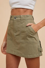 Annie Wear Cargo Denim Mini Skirt | Daverri Fashions