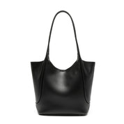 Black Genuine Leather Shoulder Tote Bag | Tote Bags Daverri Fashions