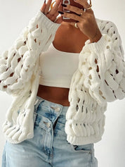 Crochet Button Up Cardigan | Cardigans Daverri Fashions