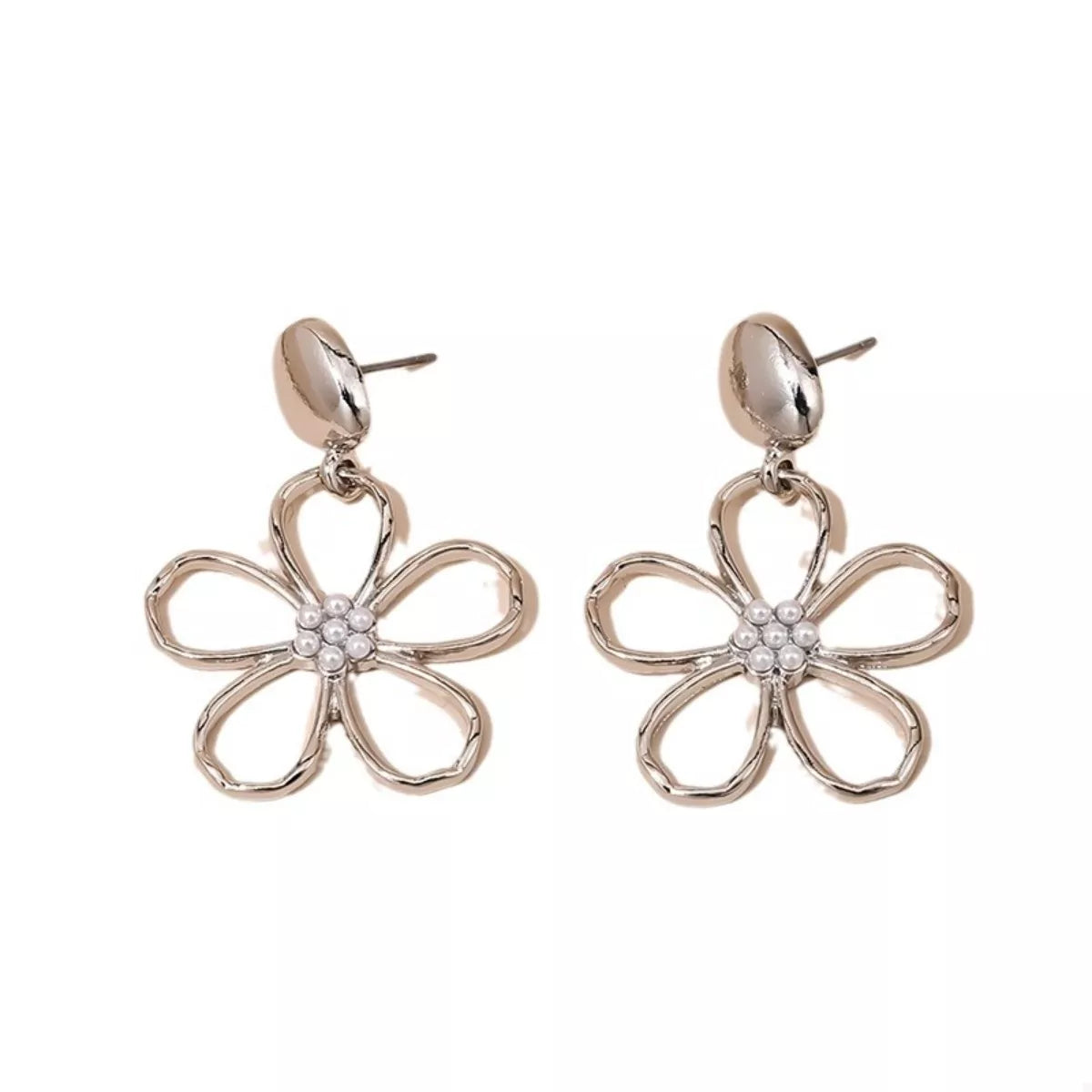 Alloy Flower Drop Earrings | Earrings Daverri Fashions